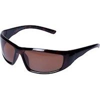 L�kker solbrille med polariserede linser i skildpaddebrunt stel og med brunt glas. Kvaliteten er i top!